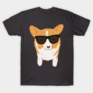 Funny corgi wearing sunglasses T-Shirt